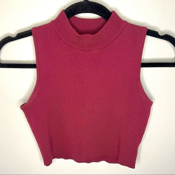 CARMAR• Ribbed•Sleeveless•Mock Neck•Cropped Top - Picture 4 of 6